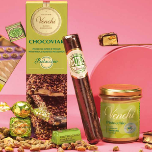 意大利进口 Venchi闻绮开心果夹心牛奶75%鱼子酱黑巧克力排块200g
