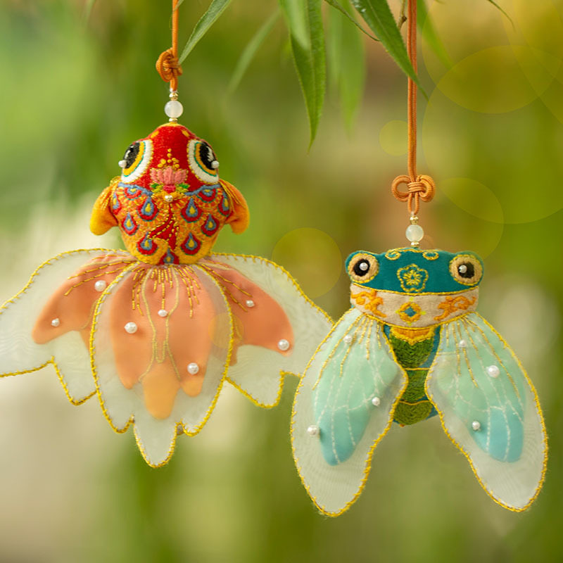 材料包锦鲤刺绣香囊手工金蝉香包随身挂件荷包祝福送礼物年年有鱼,居家日用,香包/香囊,淘宝优惠券,粉丝福利购,淘宝优惠卷