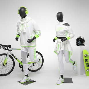 运动模特道具男全身服装店橱窗展示架模型半身男女假人体模特人偶