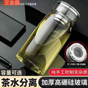 玉金晶新款大肚玻璃杯大容量茶杯高硼硅玻璃水杯大肚杯单层杯子