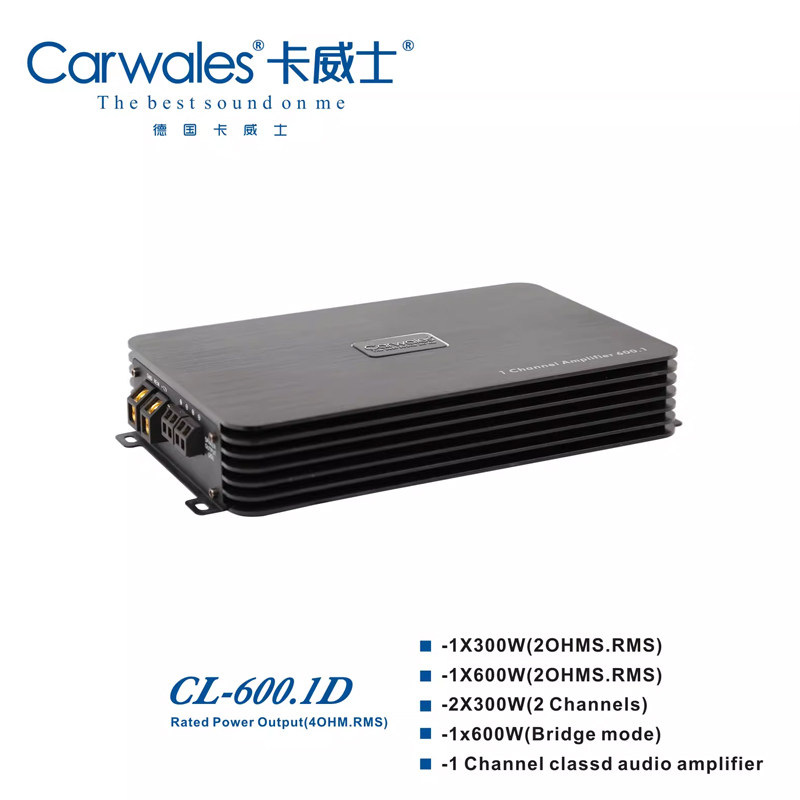 德国卡威士汽车音响CL-600.1D单路D类大功率车载功放改装