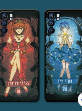 适用于EVA9oppo reno6手机壳8 5pro+7明日香4se套3k绫波丽ace2可爱z防摔套