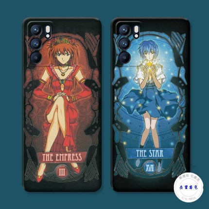 适用于EVA9oppo reno6手机壳8 5pro+7明日香4se套3k绫波丽ace2可爱z防摔套