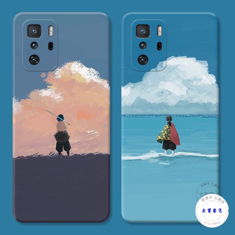 适用于富冈义勇小米红米note12手机壳11pro+10鬼灭之刃9嘴平伊之助8防摔套