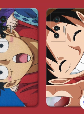 适用于可爱路飞vivo x80手机壳x90x70x30pro+海贼王20s动漫新款软壳防摔套