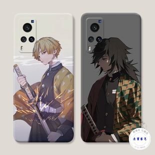适用于我妻善逸vivo x60手机壳x50x27pro+福冈义勇nex鬼灭之刃3软壳防摔套