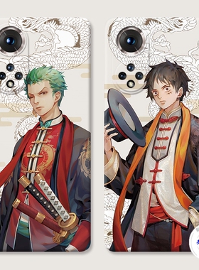 适用于国潮索隆华为荣耀80手机壳90+70pro海贼王60男生50路飞30s/20i/10/9直屏版GT曲面的se女款软十防摔套