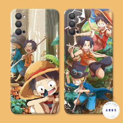 适用于路飞三兄弟9oppo reno6手机壳8 5pro+7套4se海贼王3k动漫2z软防摔套