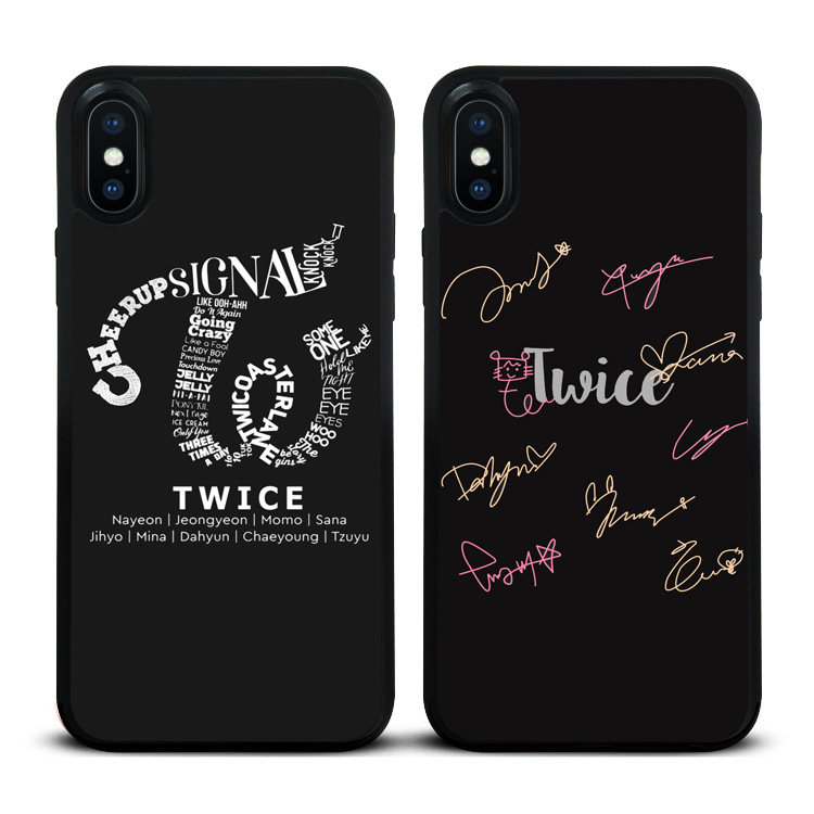 Twice标志签名款iPhoneX手机壳苹果6s磨砂7全包12pro适用软14包邮