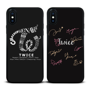 Twice标志签名款iPhoneX手机壳苹果6s磨砂7全包12pro适用软14包邮