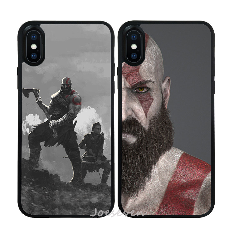 游戏战神4奎爷iphoneX手机壳苹果6s磨砂7全包14防摔适用12pro潮i8
