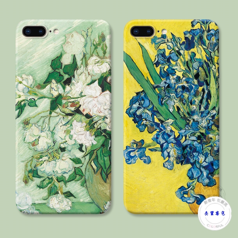适用于梵高名画iPhone8苹果13手机壳14promax文艺7plus油画6s女5se2防摔套