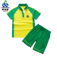 Đồng phục học sinh tiểu học huyện Panyu Sản phẩm mới 2019 Học sinh mới Áo thun cotton mùa hè Đồng phục học sinh quận Panyu - Đồng phục trường học / tùy chỉnh thực hiện đầm đẹp cho be gái 7 tuổi