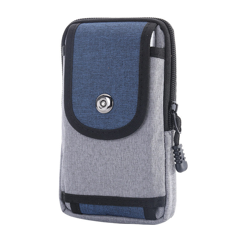 上班族男人手机腰包大腰包穿皮带帆布拉链包大容量耐用装手机小包