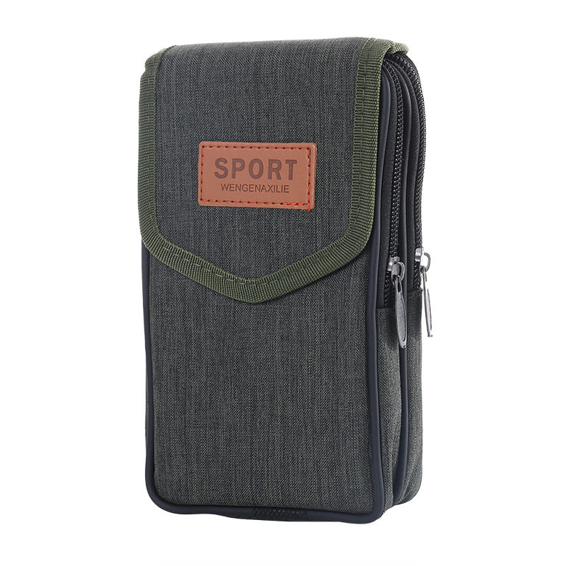 手机腰包男款上工地专用包高端立体轻便款防尘罩麻布袋双层装手机