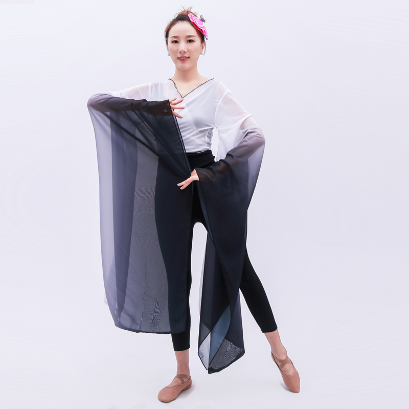 古典舞广袖博大袖口民族儿童汉服练功汉唐舞蹈服女练习袖水袖礼仪