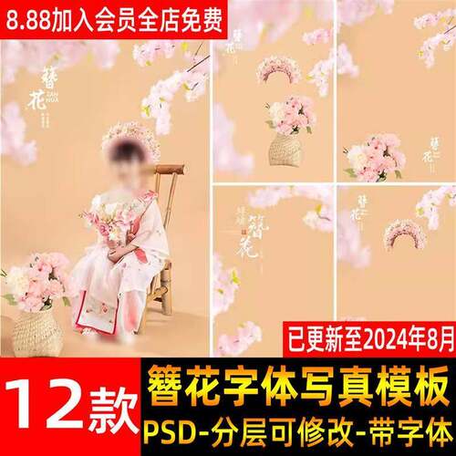 古风汉服赵丽颖同款簪花蜅女写真照设计PSD模板后期ps修图素材a