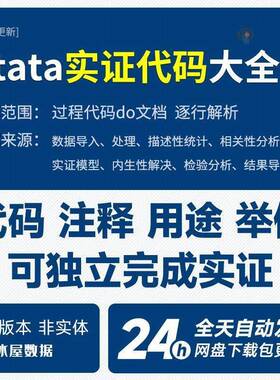 Stata实证常用代码大全过程代码Do文件命令预处理相关性分析