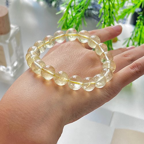 媳妇女友礼物轻奢柠檬黄水晶手珠