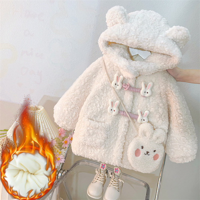 女童加绒外套秋冬装新款童装