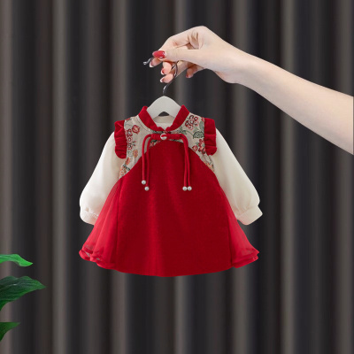 女童汉服连衣裙冬装加绒