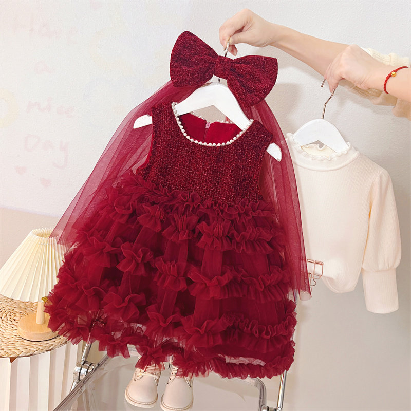 女童套装秋冬季宝宝周岁礼服童装图片
