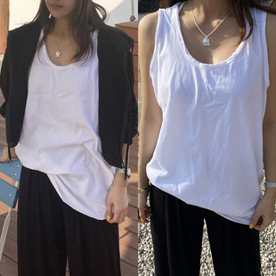 胖女孩大码吊带遮肉无袖上衣配大衣的西装内搭打底衫背心女款叠穿