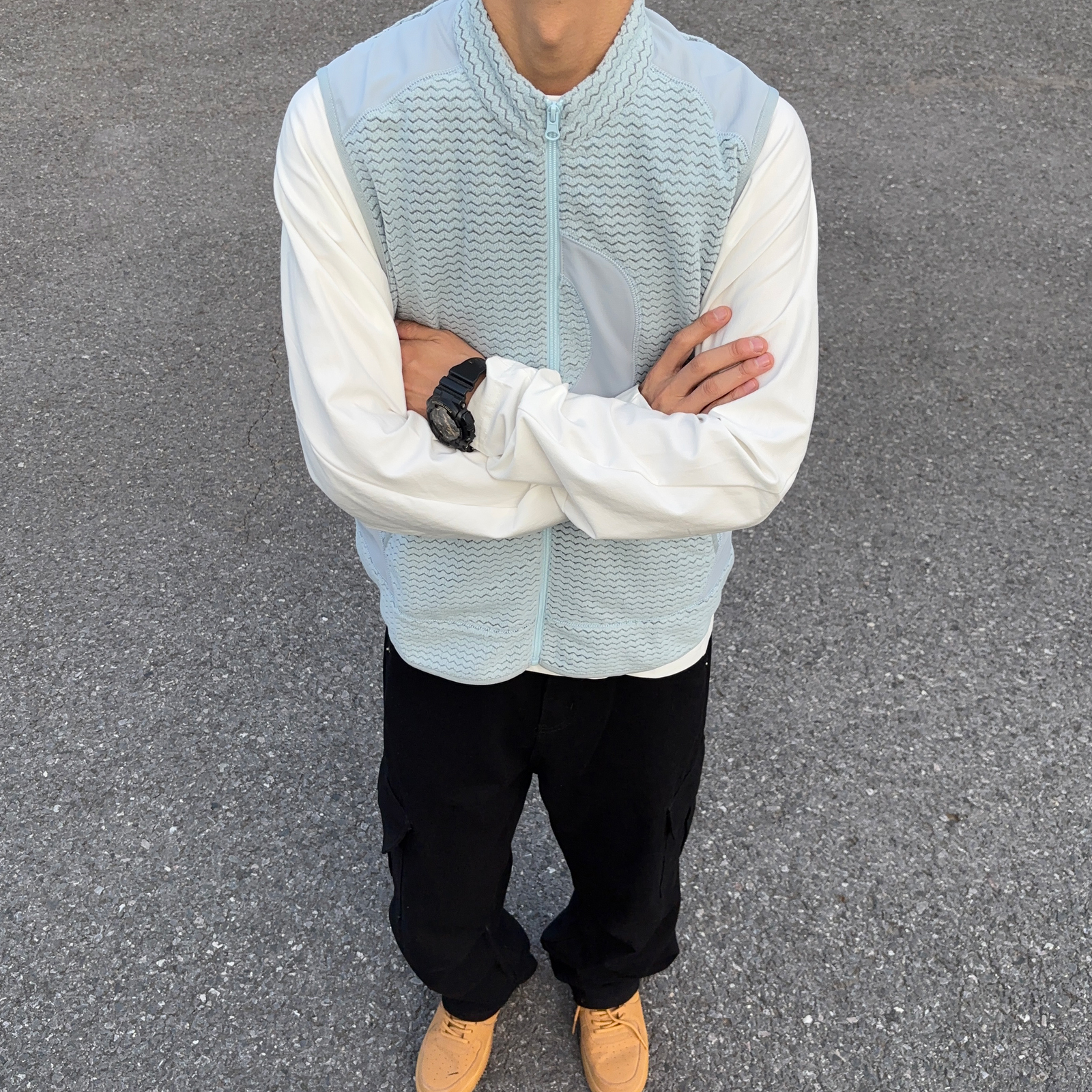 UNCLEBLUE波浪机能马甲25秋季新品城市户外280g蓄热轻量背心外套