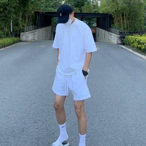 UNCLEBLUE短裤宽松纯棉套装