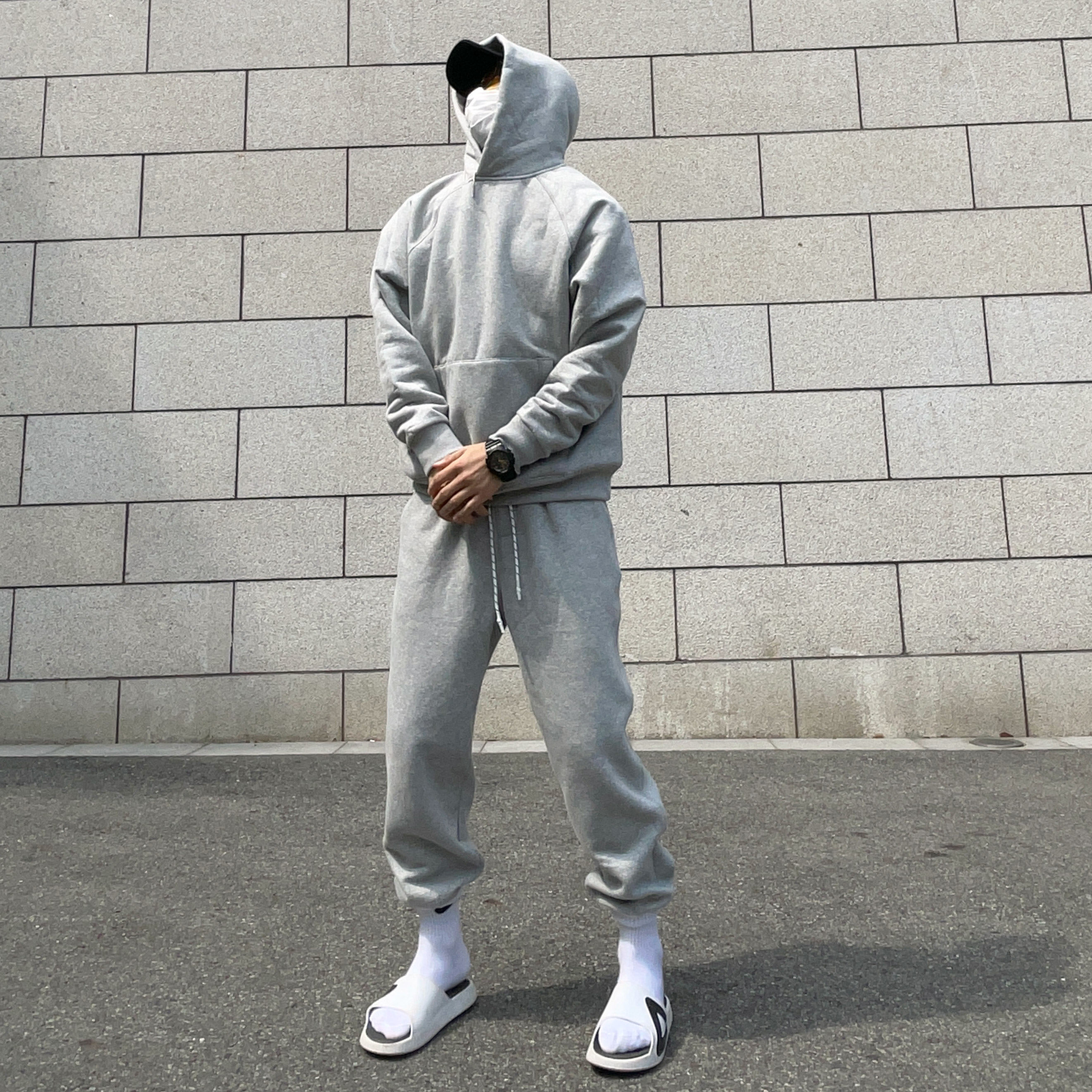 UNCLEBLUE摇粒绒连帽卫衣