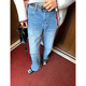 设计感小众高腰裤 女小个子直筒阔腿裤 子 2025年新款 今屿花花牛仔裤