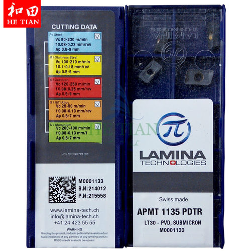 瑞士Lamina林妮娜面铣刀片APMT1135PDTR LT30 小R0.8