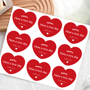 2025新款烘焙贴纸甜品蛋糕提拉米苏包装盒封口贴装饰贴爱心不干胶