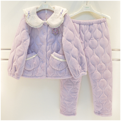 安之伴女玉狐绒夹棉甜美可爱睡衣