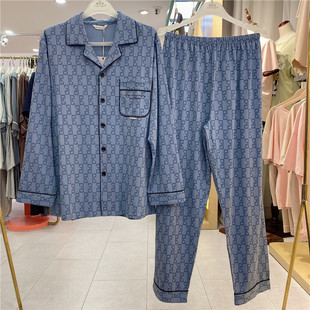 帅气男家居服 针织纯棉时尚 美梦甜美休闲情侣女士睡衣2023秋季 新品