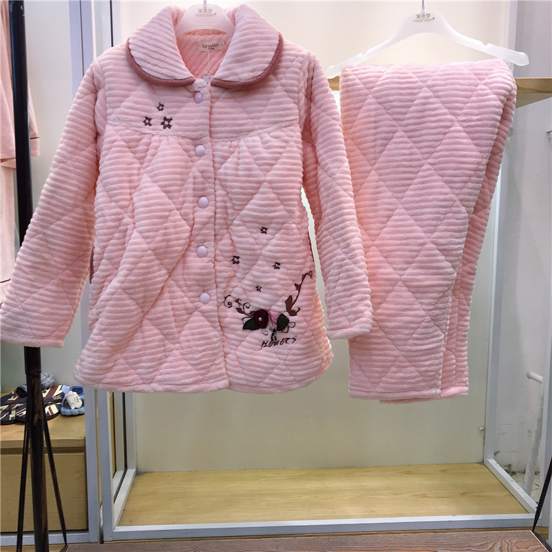 安之伴妮可孕妇装子服夹棉睡衣