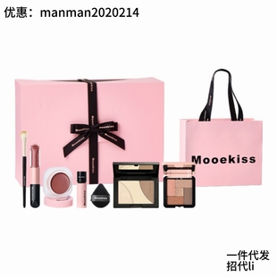 木柯诗心意满满礼盒唇泥双头唇釉腮红膏眼影修容盘修容刷拇指粉扑