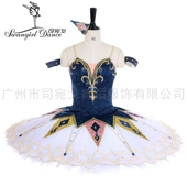 湛蓝色新色百万小丑芭蕾舞凸凸纱裙定制儿童GDC比赛演出服成人