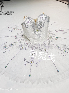 白色纯钻舞姬睡美人变奏芭蕾舞TUTU裙女童GDC比赛蓬蓬裙女