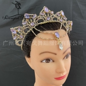 紫色睡美人舞姬芭蕾TUTU裙演出服配件头饰皇冠女威尼斯狂欢节