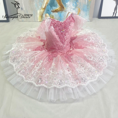 粉色渐变色帕基塔变奏PDE芭蕾比赛TUTU裙女童定制专业演出服