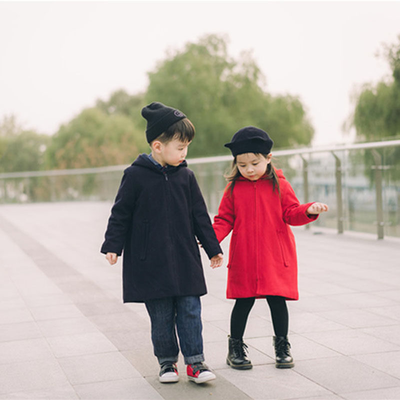 男童羊毛呢子大衣2025冬女童宝宝夹棉加厚宽松儿童中小童毛呢外套