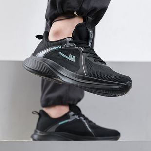 回力男鞋运动鞋2025新款软底网面透气超轻鞋子男款黑色跑步休闲鞋