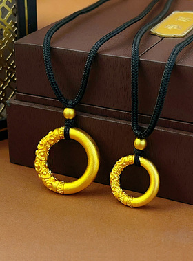 金店同款古法沙祥云平安扣