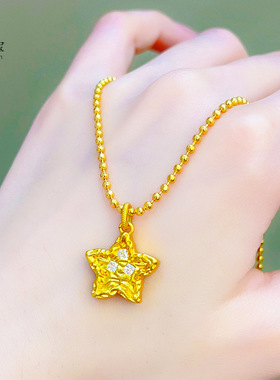 沙金999古法锤纹点钻许愿