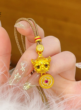 韦雪同款沙金点钻哑光貔貅