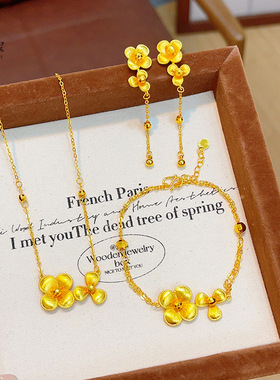 金店同款沙拉丝双生花项链