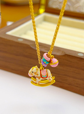 金店同款沙烧蓝珐琅马卡龙