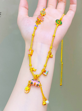 金店同款沙烧蓝珐琅多巴胺