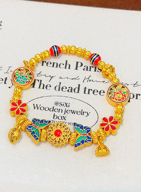 金店同款沙烧蓝珐琅彩藏韵